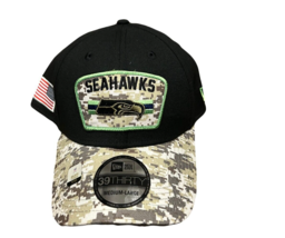 NWT New Seattle Seahawks New Era 39Thirty Salute To Service L/XL Flex-Fit Hat - £18.94 GBP