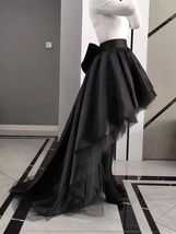 BLACK High-low Tulle Skirt Custom Plus Size Prom Party Tulle Maxi Skirt image 6