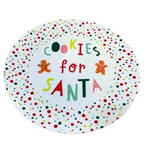 Plastic Plate Cookies For Santa 11 in Diameter Cookie Plate Polka Dot Gi... - £6.99 GBP