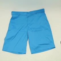Nike Golf Shorts Adult 34 Light Blue Golfing Golfer Dri Fit Flat Front Men - $22.49