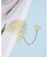 NEW Beautiful Metal Hollow Out Rose Flower Bookmark - $20.56 CAD