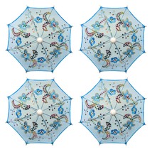 THY COLLECTIBLES Pack of 4 Mini Lace Umbrella Parasols with Sequins - De... - $12.99