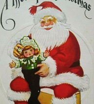 Santa Claus Toy Doll Christmas Postcard Series C-49 Embossed Vintage Unused - $15.68