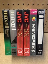 6 Pk Maxell, JVC, Memorex, Radio Shack Blank VHS VCR Tapes Sealed New - £12.12 GBP