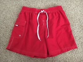 ADORETEX SWIMWEAR Mens XL Polyester Red Swim Shorts. Great shape. - £10.26 GBP