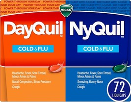 Vicks DayQuil and NyQuil Combo Pack, Cold &amp; Flu Medicine, Powerful Multi-Symptom - £35.97 GBP