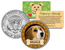 Beagle Dog Jfk Kennedy Half Dollar Us Colorized Coin - £6.82 GBP