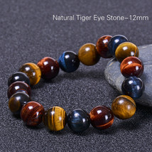 Fashion 8mm 10mm 12mm colorful Tiger eyes Beads Bracelet Men Charm Natural Stone - £11.72 GBP