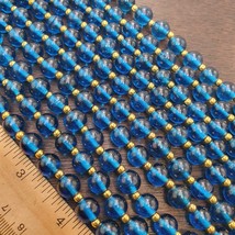 Blown Glass Lamp work aqua blue Glass beads Strand 9.5-10mm Gift - €35,53 EUR
