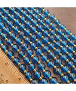 Blown Glass Lamp work aqua blue Glass beads Strand 9.5-10mm Gift - $41.40