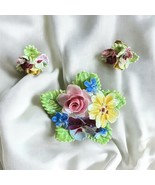 Floral China Vintage Brooch Made In Denton England - Brooch &amp; Earrings - $35.00