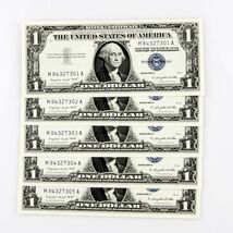 1957 A $1 SILVER CERTIFICATE CONSECUTIVE 5 BILLS H84327301A-H84327305A - $119.53