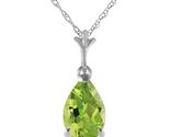 Galaxy Gold GG 14K Solid White Gold Natural Peridot Drop Pendant Necklac... - $538.55