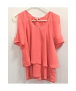 Juicy Couture Cold Shoulder Short Sleeve Salmon Size SM  Breezy Summer Top - £8.69 GBP