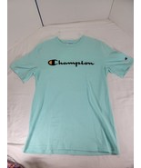 Champion Mint Green Embroidered Patch T-shirt Unisex Medium M - $285.40 MXN