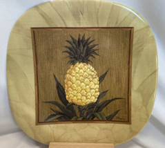 Paul Brent Merritt PINEAPPLE Melamine 8 1/2” Salad/Lunch Plates Set of 6 - £15.24 GBP