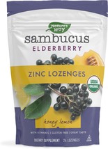 Nature&#39;s Way Sambucus Zinc Lozenges with Elderberry and Vitamin C- Honey Lemon F - £13.58 GBP