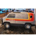 Vintage Tonka Silver Gray Metallic Van Pressed Steel w/ Graphics 8.5&quot; 1970s - $54.17 CAD