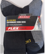 DICKIES FLEX DRI-TECH CREW PERFORMANCE WORK SWEAT FIGHTING SOCKS 3 PR 6-... - $18.01 CAD