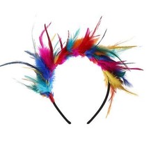 Women&#39;s 20s Feather Fascinator Headband Rainbow Fascinator Feather Headpiece Fla - £26.47 GBP