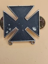 Vintage Sterling Silver Army Military Marksman Medal Pin Iron Maltese Cross - $7.68