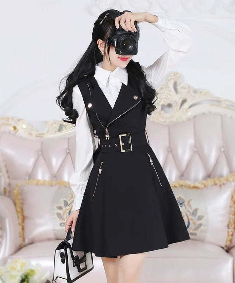 Belted Little Black Skater Dress - $49.99