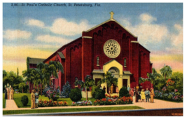 St Pauls Catholic Church St Petersburg Florida Postcard - £7.05 GBP