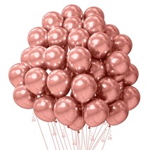 Rose Gold Balloons, Metallic Balloons, 50 Pcs, Rose Gold Balloons 12 Inch, Rose  - £9.86 GBP