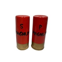 Vtg Magnum Shotgun Shell Salt and Pepper Shakers Ceramic Hunting Decor M... - $241.39 MXN