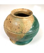 Vtg 3.5”H Yellow Green Glazed Studio Art Pottery Stoneware Bowl Signed “LA” - $44.76 CAD