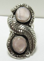 HUGE 2&quot; Native American Sterling Silver Pink MOP Mother o Pearl Sz 10.5 ... - £102.00 GBP