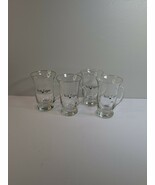 Set Of 4 Irish Coffee Hot / Cold Clear Gold Rimmed Footed Mugs 4in - $37.91 CAD
