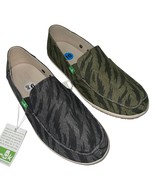Sanuk Shoes Mens Washed Canvas Beach Loafers Casa Funk Tigerbolt Sidewal... - £47.42 GBP