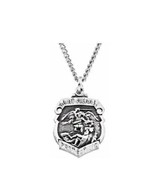 Sterling Silver 16.5x14 mm St. Michael Medal 18 inch Necklace - $124.88 CAD