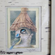 Marjolein Bastin Framed Print Birds Birdhouse Birch Mat Hallmark 8.75” X 7.75” - £9.71 GBP