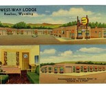 West Way Lodge Linen Postcard Lincoln Highway US 30  Rawlins Wyoming - $13.86