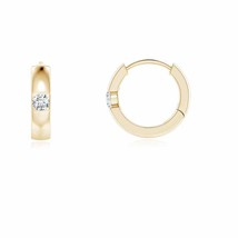 ANGARA Natural Round Diamond Hinged Hoop Earrings for Women in 14K Yellow Gold - £357.55 GBP