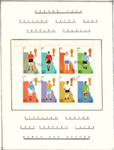 SWEDEN 1974 VF Mint Precancel Block of 8 Stamps Hinged on List  World Cup Soccer - £2.78 GBP