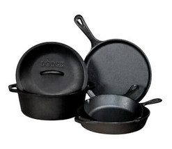 Seasoned Cast Iron 5 Piece Bundle. 10.5&quot; Griddle, 8&quot; Skillet, 10.25&quot; Ski... - £312.22 GBP