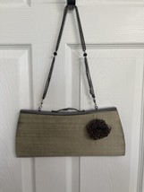 Vintage Liz Soto Flower Chain Kiss Lock Handbag Purse Textured Silk Beaded - £22.48 GBP