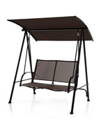 2-Seat Outdoor Canopy Swing with Comfortable Fabric Seat and Heavy-duty ... - $275.99