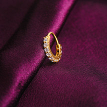 Diamond Nose Ring, 18K Gold Plated Over Brass, Gold Nath, Bridal, Women&#39;... - €11,28 EUR