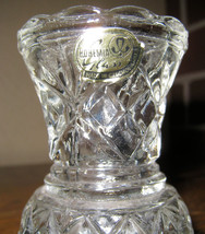 Vintage Geometric Deco Glass Toothpick or Small Bud Vase Bohemia Czechoslovakia - $24.99