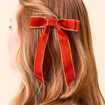 Velvet Hair Bow Clip Brown - $17.61 CAD