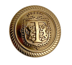 Talbots gold tone metal Coat of Arms &quot;T&quot; Replacement Sleeve Pocket button .70&quot; - £3.95 GBP