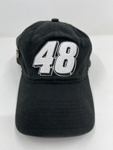 Hat Nascar Jimmie Johnson Number 48 Adjustable Black Apparel Sports - £9.78 GBP