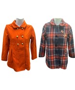 Lot Girls H&M Gymboree Coat M L 9/10 12 Winter Church Dress Coats Orange Plaid - $523.29 MXN