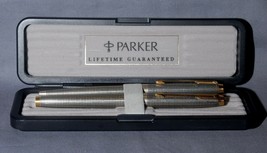 Minty Parker 75 Cisele Sterling  Fountain &amp; BP pen set Made in France un... - £273.43 GBP