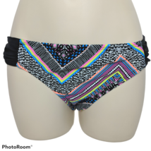NWT Bikini Nation Womens Shirred Hipster Bikini Bottom Size Small Multic... - $14.55