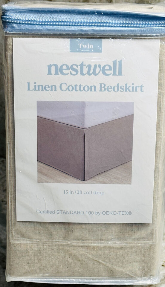 Nestwell Linen Cotton Bed Skirt Natural - Twin-15 Inches Drop